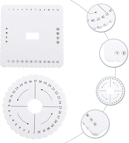 Miniatura 8 de EXCEART 2 piezas Kumihimo - Disco de disco redondo cuadrado trenzado, herramientas de tejer para bricolaje hilo fino alambre con cuentas Kumihimo