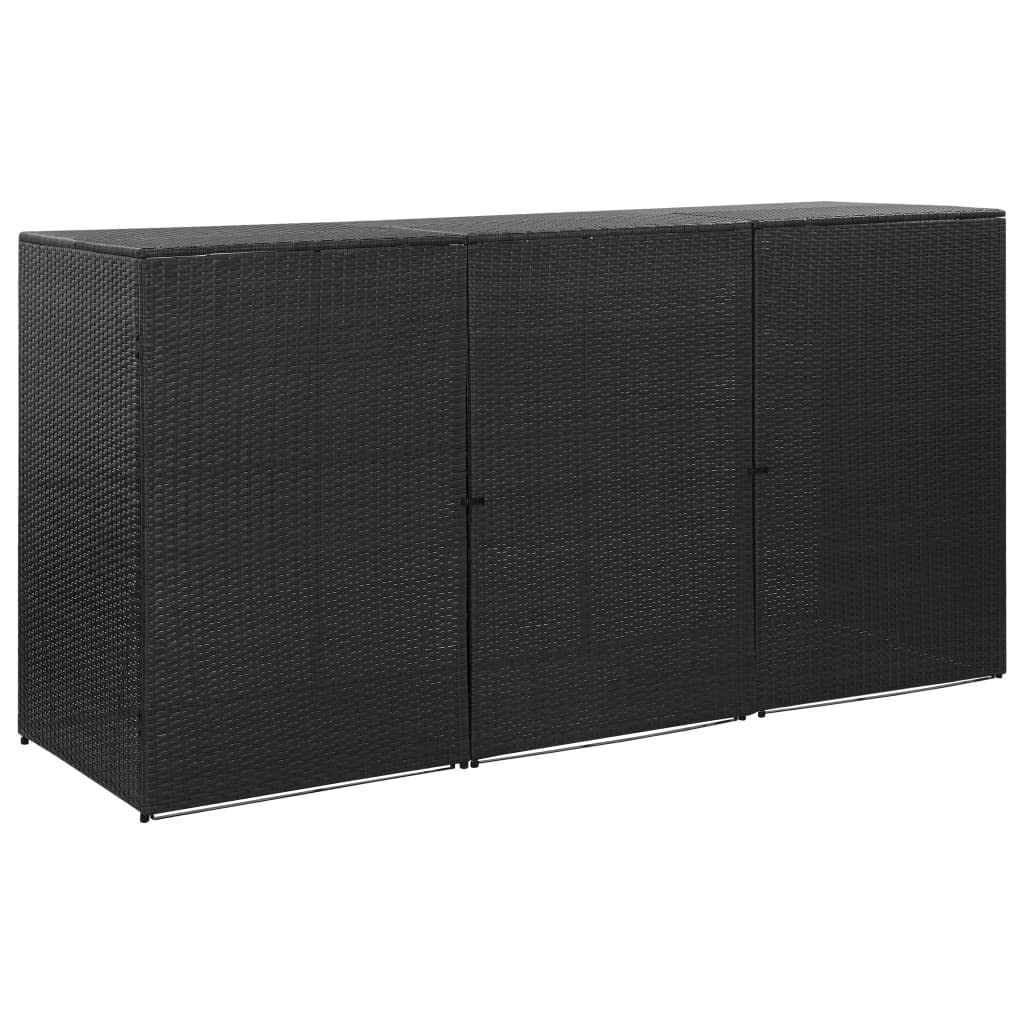 Buy Goliraya Triple Wheelie Bin Shed, Rattan Wheelie Bin Storage