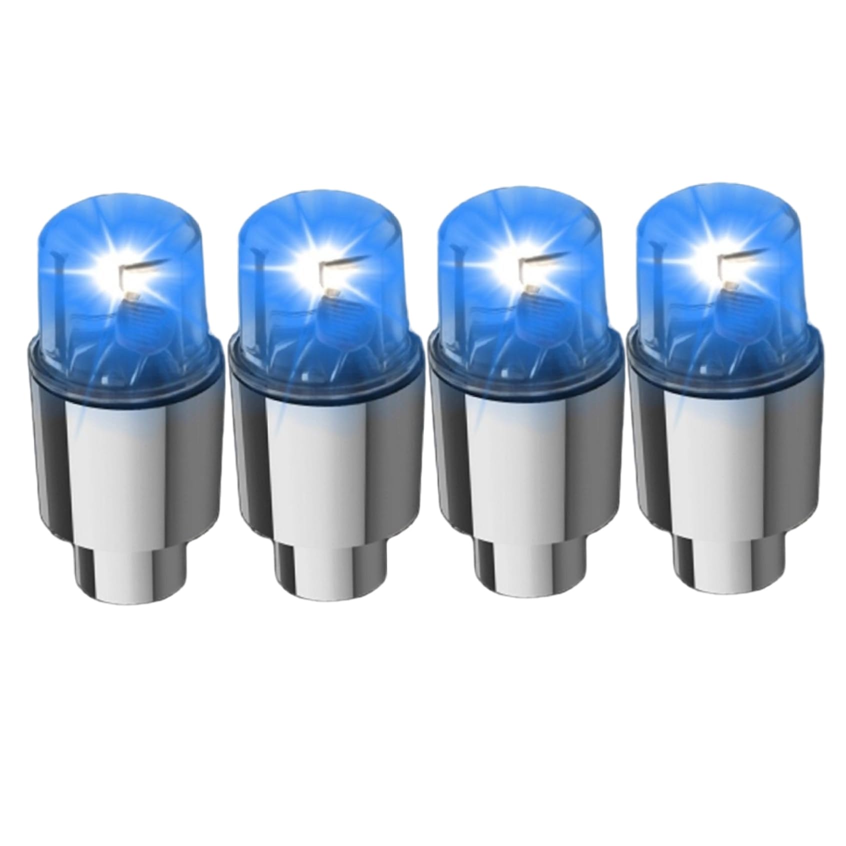 Luci per pneumatici, 4 pezzi Luci per ruote LED decorativi impermeabili Lega LED Tappo stelo valvola per pneumatici per auto Camion Accessori, Blu, Luce per auto