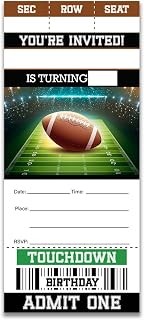 Football Birthday Invitations Tickets Sports Football Ticket Style Invitations with Envelopes Set of 20