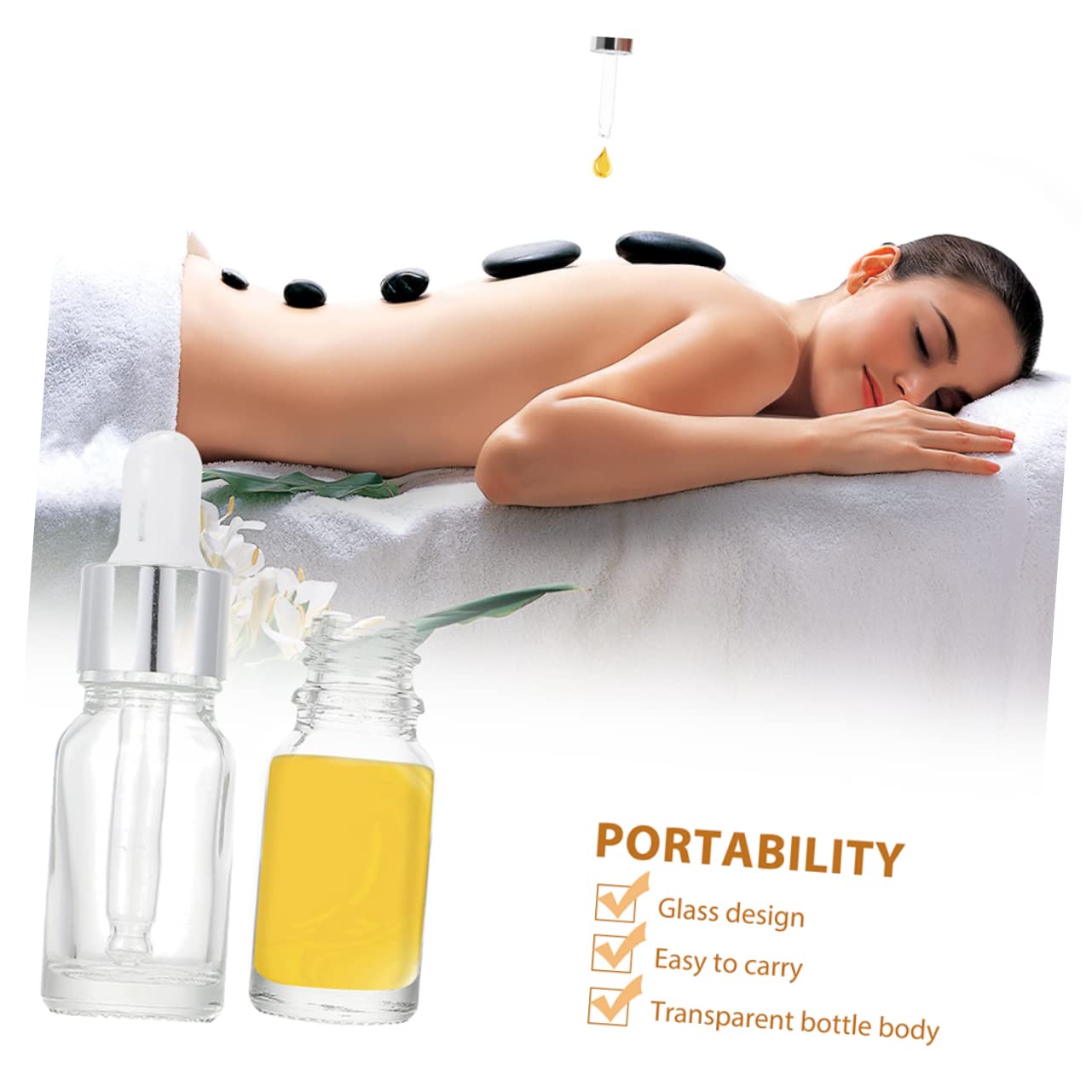 minkissy 36 botellas de esencial de vidrio vacías para maquillaje, botellas de esencial a prueba de fugas, cuentagotas gruesas con cuentagotas de laboratorio, frascos de muestra, paquete