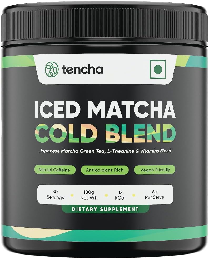 Iced Matcha Energy Drink, 30 Servings Jar, 180 GM | Energy Drink Powder for Focus, No Preservatives | Stay Active 6 Hours Straight | Japanese Matcha Green Tea | Natural Caffeine
