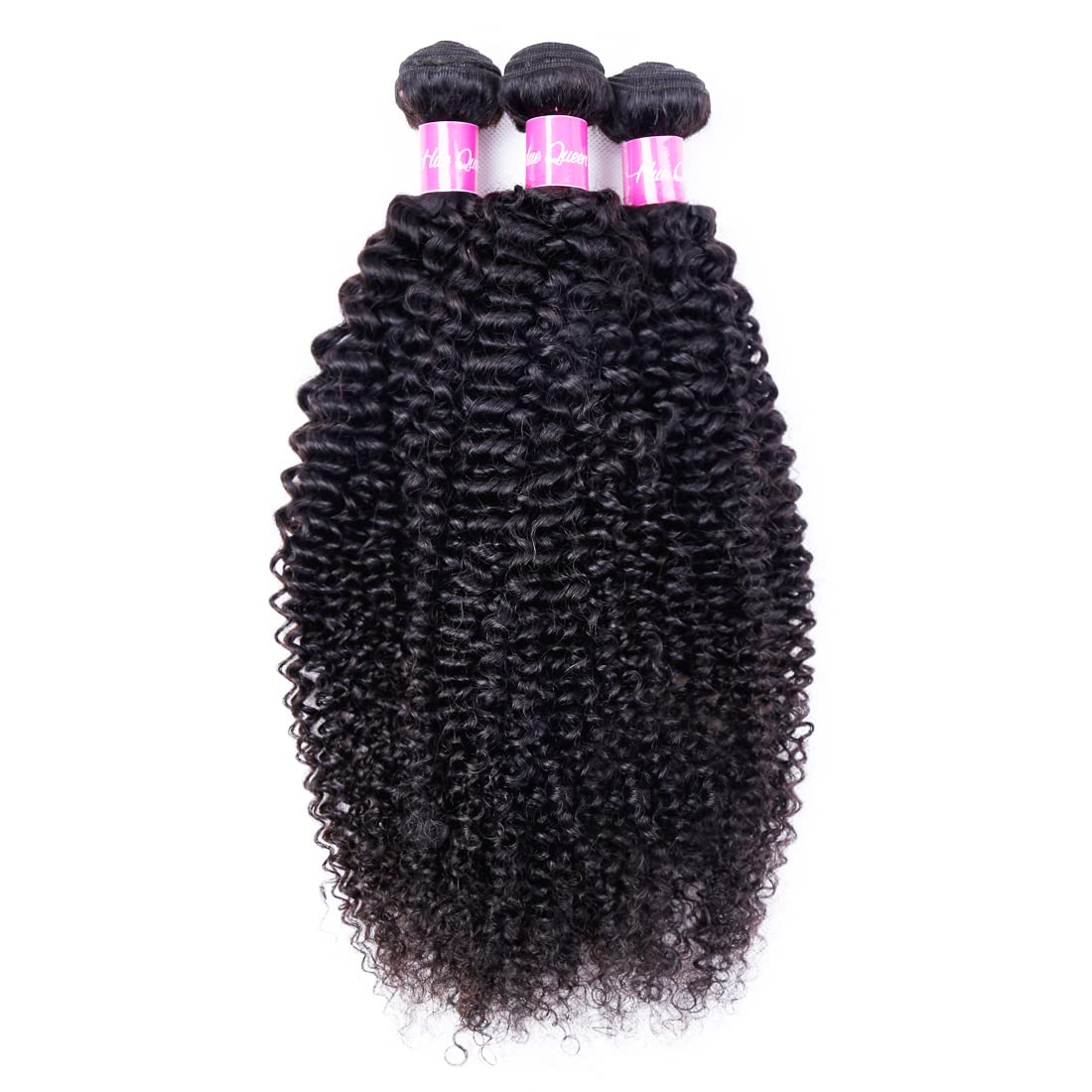 Kinky Curly Human Hair Bundle 22 24 26 Brazilian Kinky Curly Weave Human Hair 3 Bundles Unprocessed Virgin Human Hair 100g/Bundle Natural Color