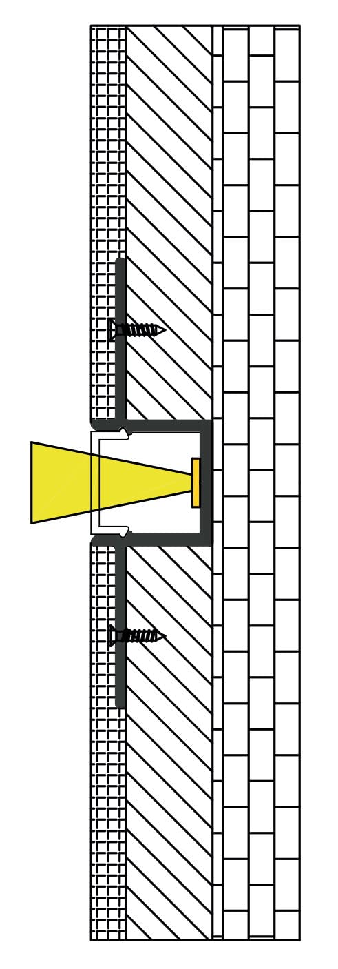Aluminium LED Tape Profile Flush Mounted Plaster-in 2m