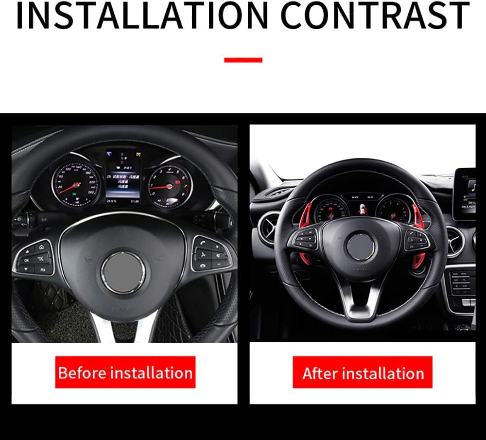 ontto for Mercedes-Benz AMG A45 CLA45 GLC63 Shift Paddle Extended Car Inerior Sterring Wheel Shifters DSG Extensions Cover Trim Blue