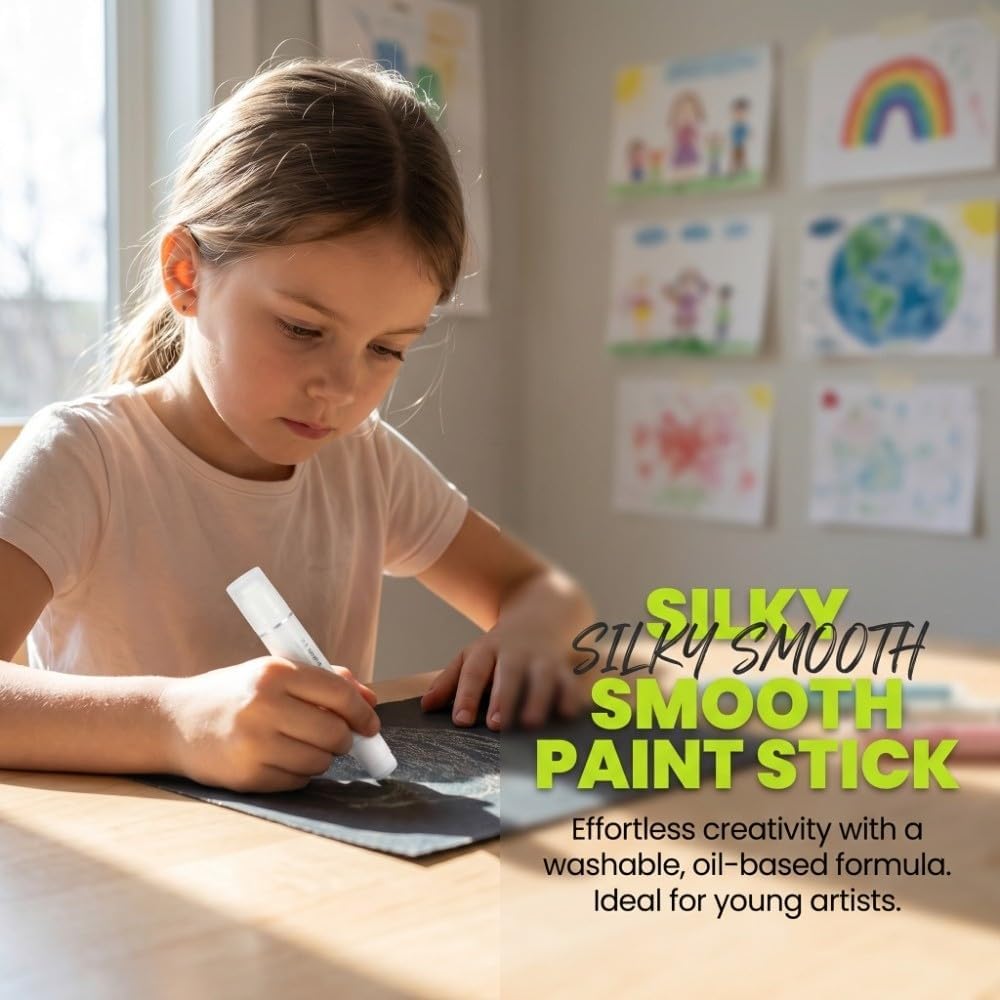 Washable Oil Based Art Crayon, Smooth Water-Soluble Painting Stick, Portable Graffiti Supply for Hand Painting, Doodling and Daily Art Creation