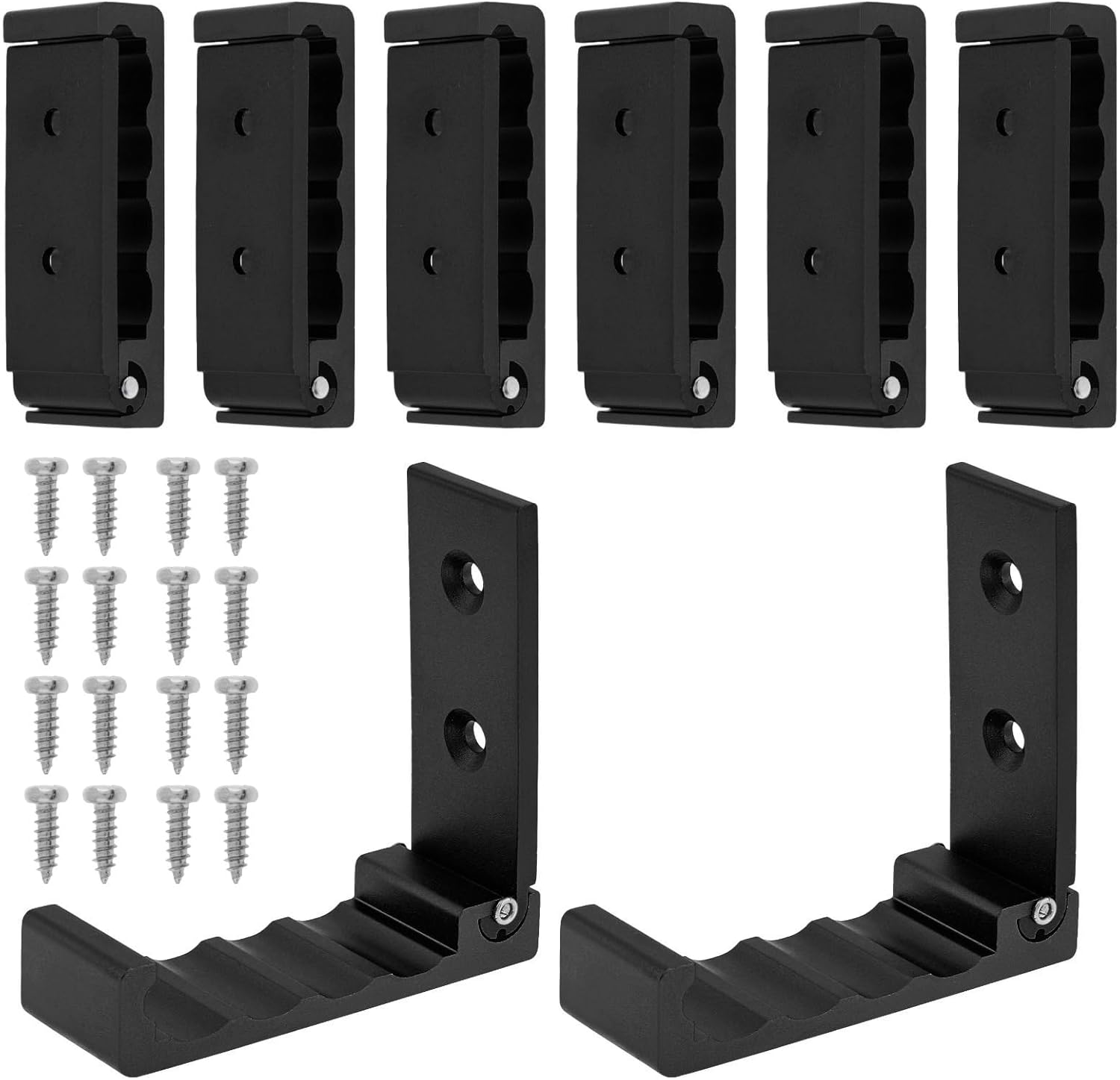8Pcs Folding Coat Hooks, Heavy Duty Aluminum Alloy Wall Hooks for Hanging Coats, Towels, Bags & Fitness Equipment (8, Black)