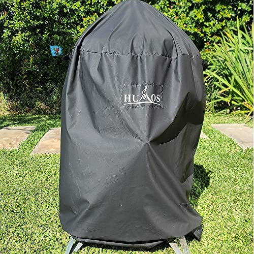 Humos Combo: Outdoor Vertical Charcoal Smoker 3, Universal Cover For 18” Diameter Smoker And Premium Extra Thick Bbq Tools Set X 4 Pcs. #TOP5