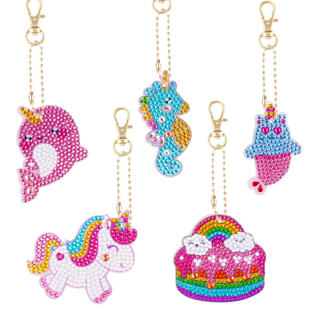 Diamond Painting Anhänger Set – 15 Motive, DIY Schlüsselanhänger Mit Steinen