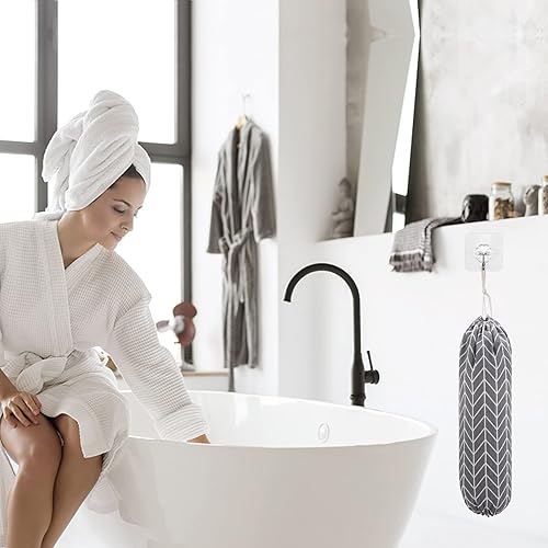 Miniatura 5 de 2 soportes para bolsas de plástico grandes soportes para bolsas de comestibles organizador de bolsas de basura de plástico de montaje en pared