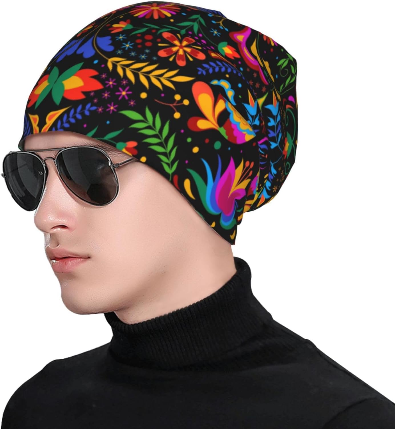 Print Slouchy Beanie Chemo Knit Casual Hat Cancer Headwear Knitted Hats Thin Skull Cap for Men Women - Image 4