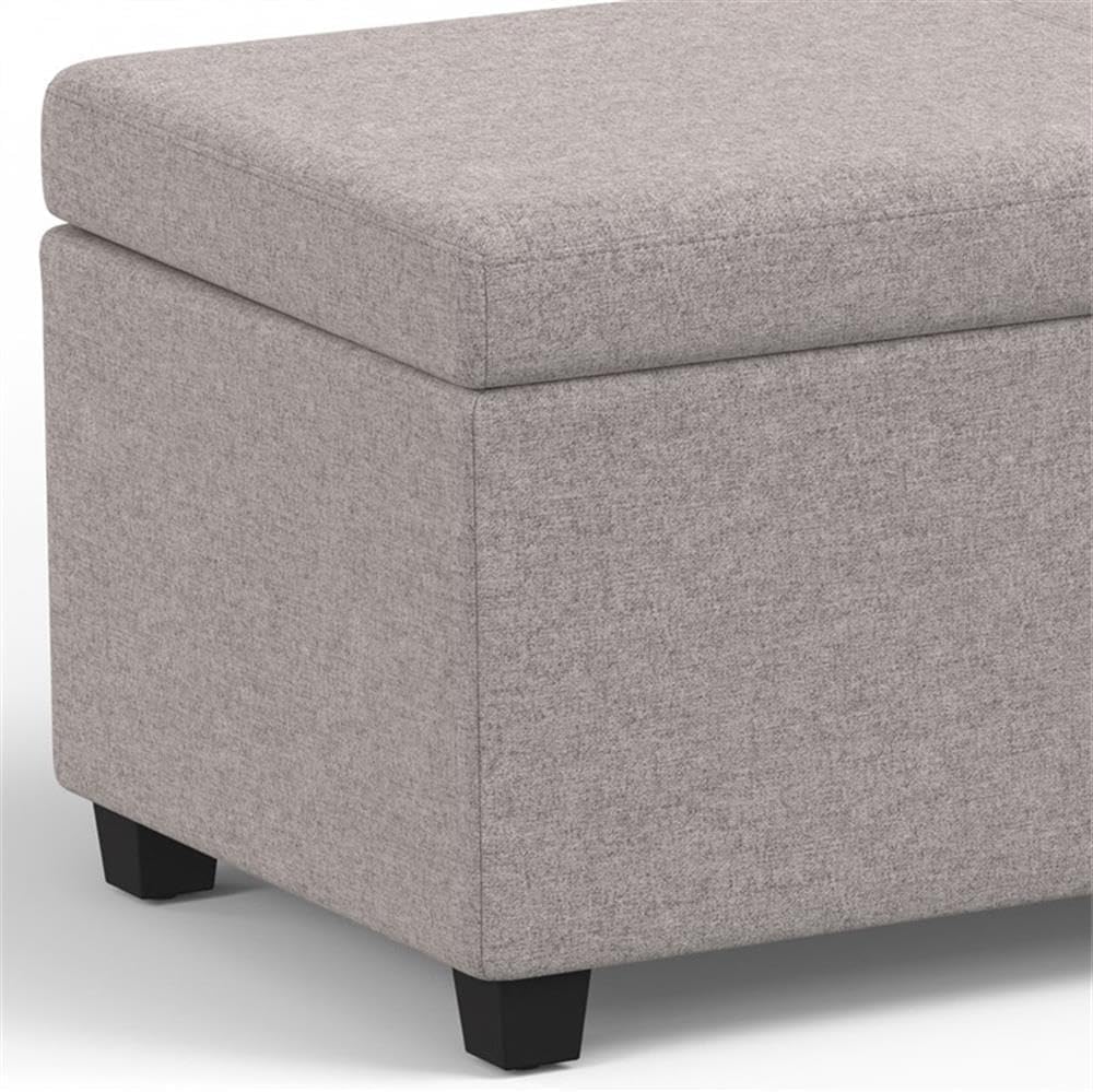 Pemberly Row Contemporary Storage Ottoman Bench, 53.9 in Wide, Upholstered Gray Fabric, Solid Wood Construction, Large Interior Space, Modern Accent Furniture for Living Room, Bedroom, or Entryway