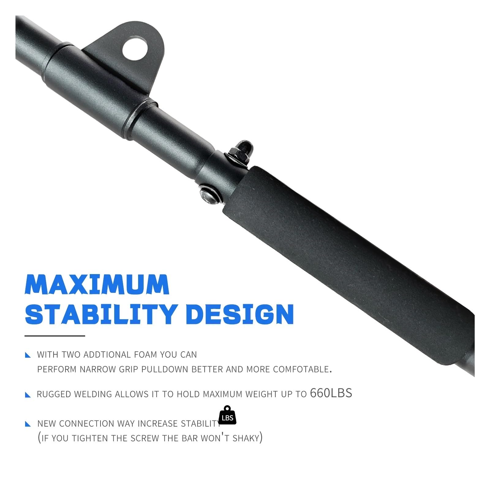 Barra LAT Machine 39.4 '' LAT Pull Down Bar 360 Girevole Fitness Grip for Sistema di pulegge Palestra Pulldown Maniglia Allegati for Palestra Cavo Macchina
