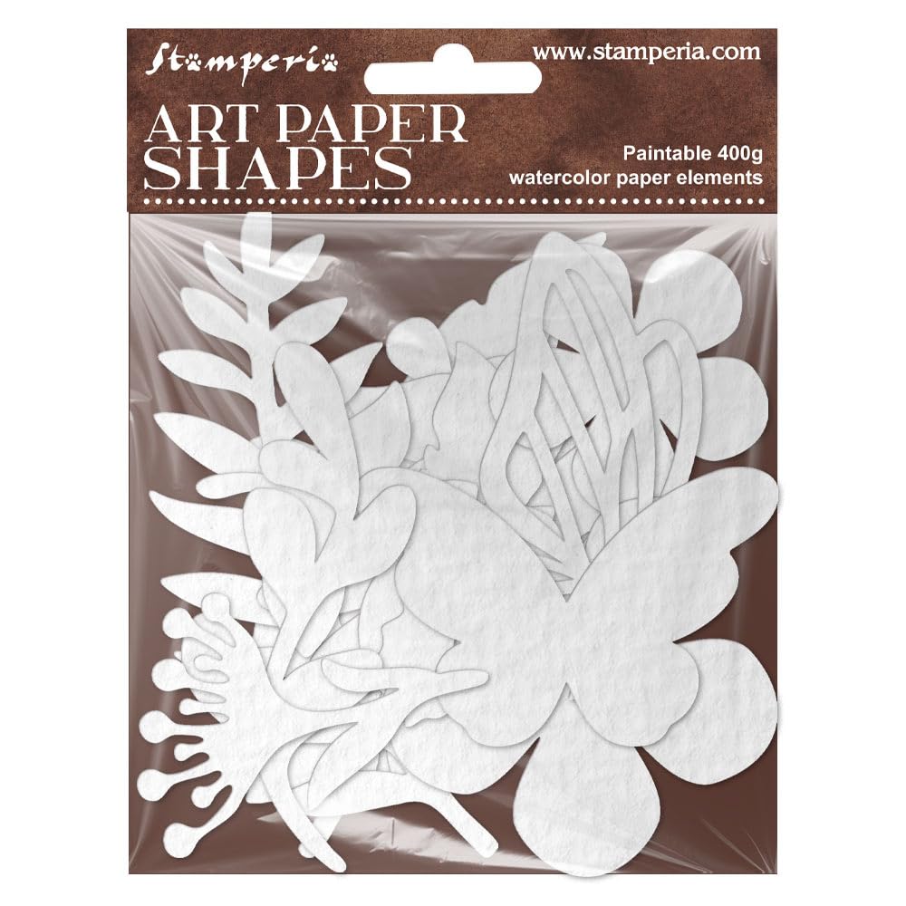 Stamperia - Art Paper Shapes for Scrapbooks, Albums, Cards, Bullet Journals and More, Laser Cut Watercolor Paper Shapes, Perfect for Hobbies, Crafts, and Gifting (All Around) (Assorted)