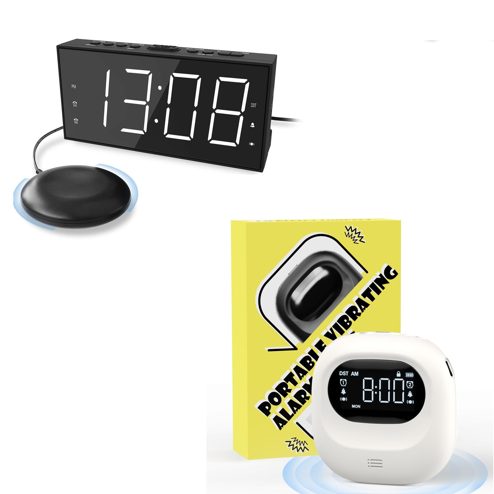 Roxicosly Cordless Vibrating Clock and Bed Shaker Clock