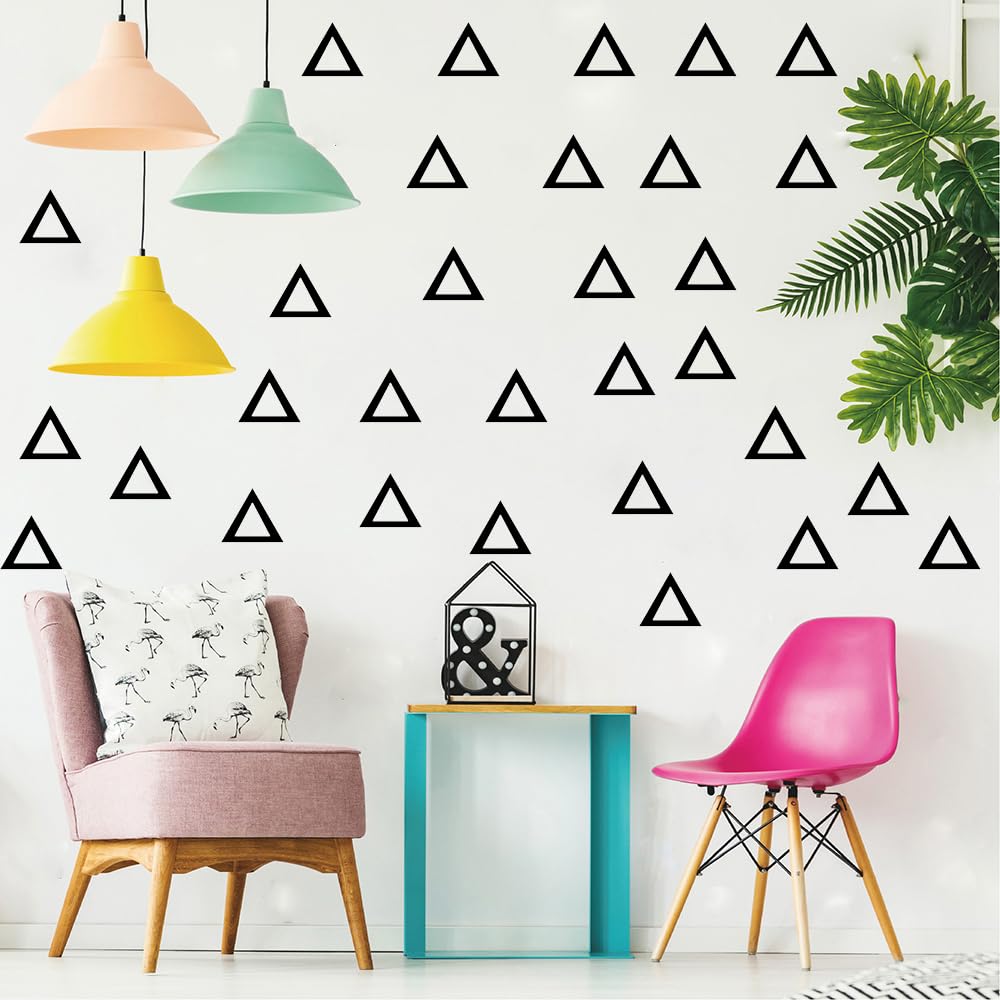 300 calcomanías autoadhesivas de pared triangulares con formas geométricas, 10 hojas de calcomanías de pared de vinilo impermeables extraíbles para habitación, guardería, sala de juegos