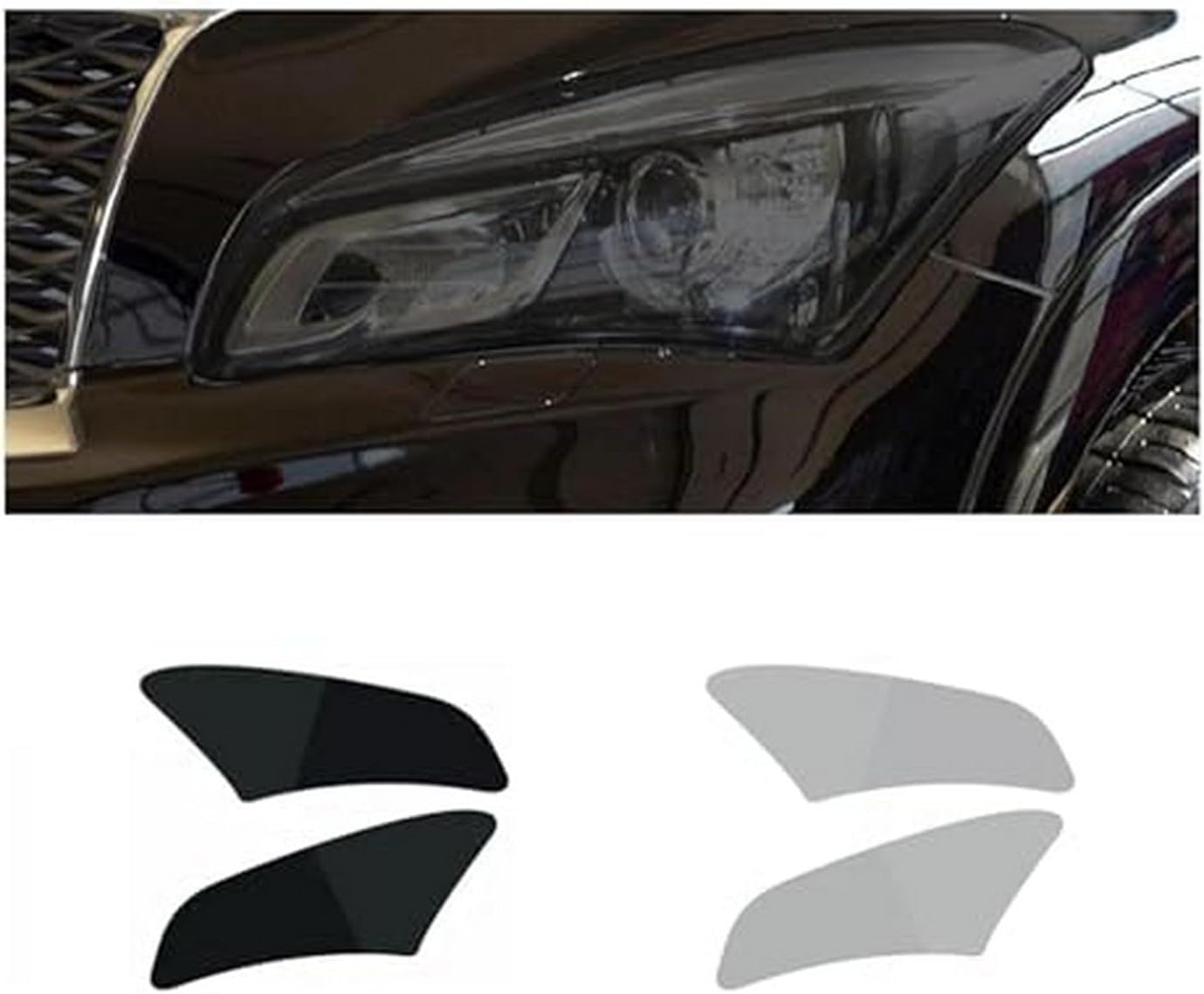 Shiketong Black Car Headlight Protective Film Car Headlight Film For Qx80 2014-2017 Headlamp Restoration Transparent Tpu Sticker