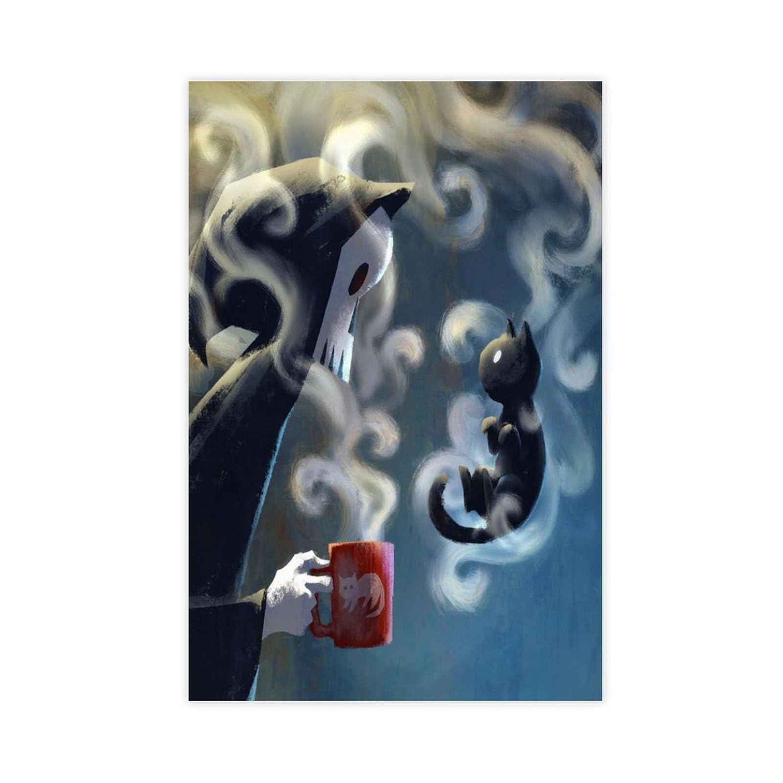 Bareronor Ghosts And Cats Funny (2) Canvas Poster Bedroom Decor Landscape Office Room Decor Gift 24" L X 36" W