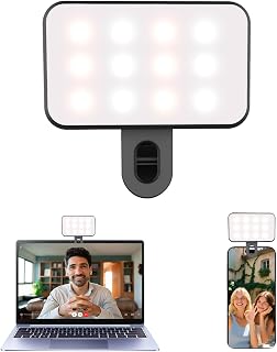 DUIDESHI Mini Rechargeable Clip-On Selfie Ring Light for iPhone - Portable 2700K-6500K Adjustable Fill Light for Vlogs, Zoom, TikTok, Makeup