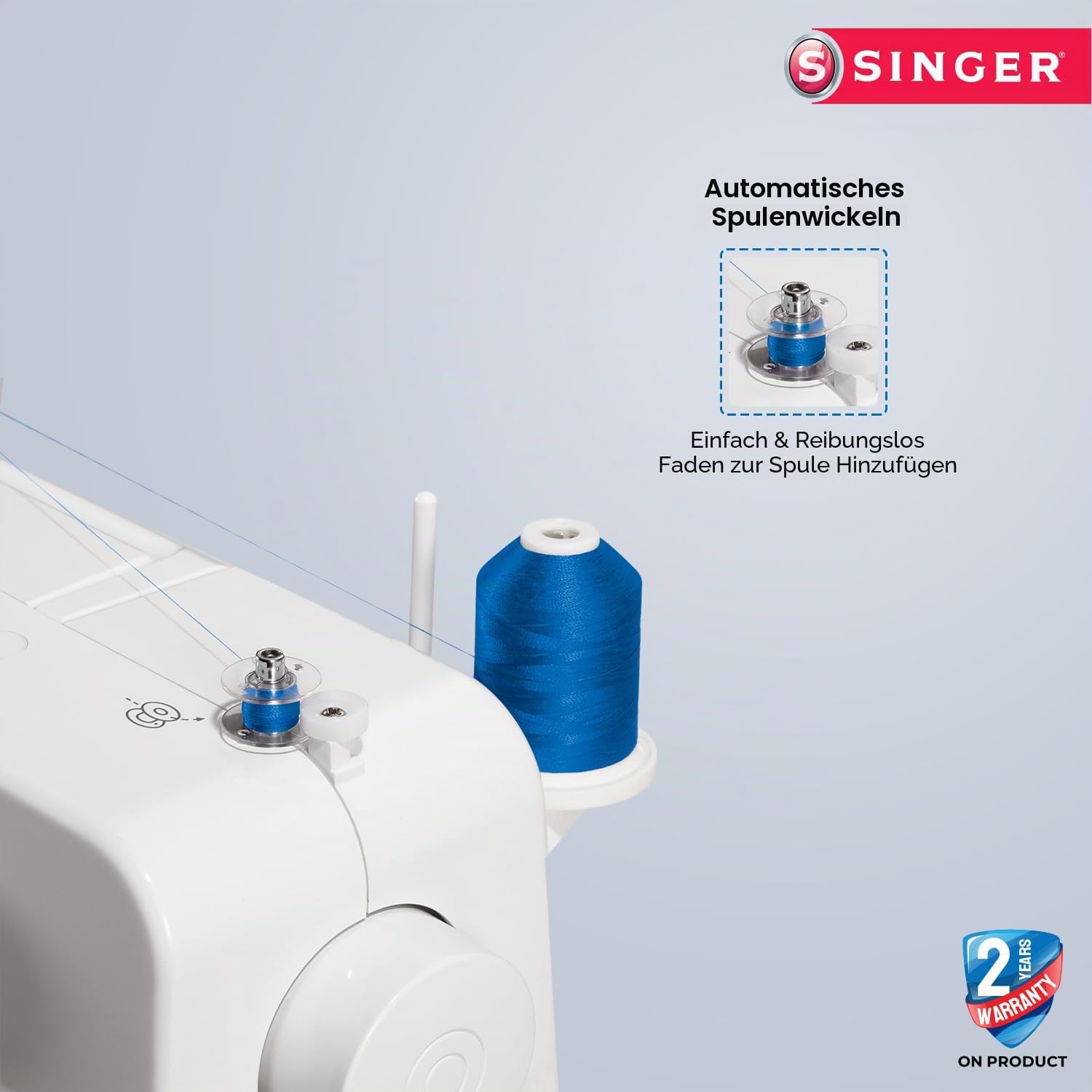 Singer Nähmaschine 1409 für Anfänger - 15 Nähvorgänge, 4-Stufen-Öse, Stichlängeneinstellung und einstellbare Zick-Zack-Breite, Rückwärtshebel, Freiarm, inklusive Softcover - Singer Nähmaschine