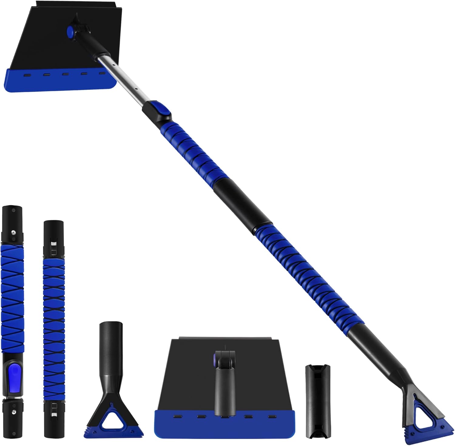 HEQIEBXK Snow Brush Car Ice Scraper Extendable 52.7