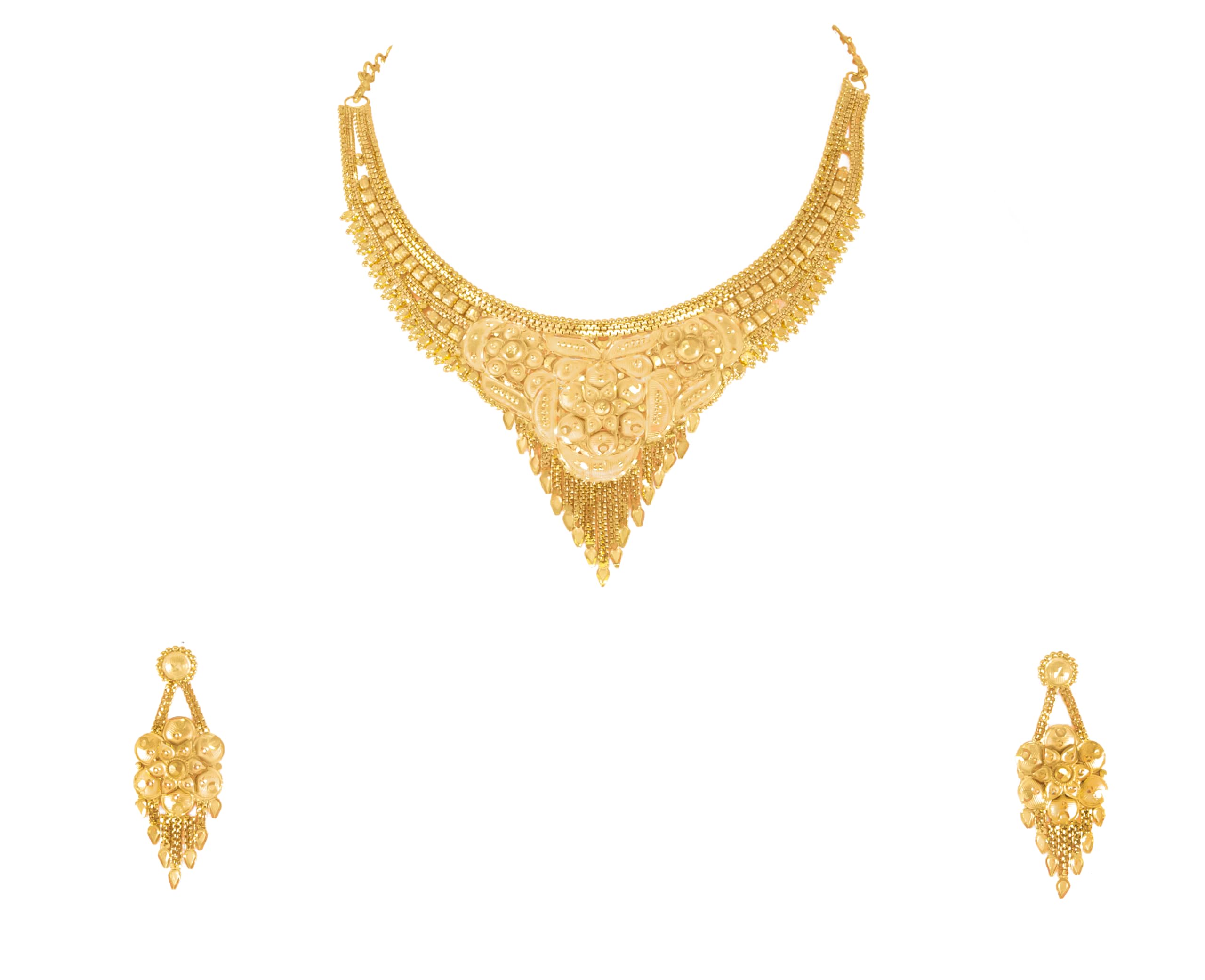 GOLDCASH 22K Micro Gold-Plated Necklace Set with Intricate Filigree Design | Indian Tradition Jewellery Set for Women (B0DH2NWM76) Amazon Price History, Amazon Price Tracker