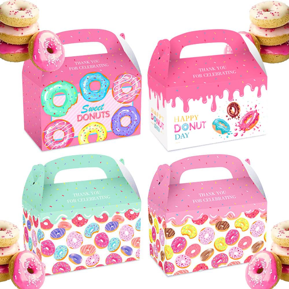 Donut Party Favor Candy Bags12 PCS Sweet Party Favor Candy and Goodie Bag | Donut Goodie Bags for Kids Birthday Party Supplies Sweet one two Birthday Party Decorations
