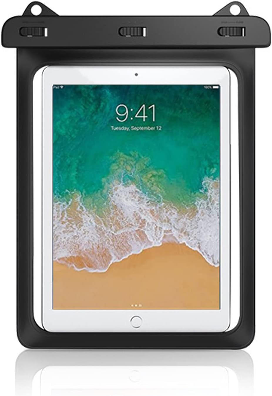 8.7-11 inch Tablet Waterproof Pouch Case Dry Bag for Samsung Galaxy Tab A7 Lite 8.7, S8 11, A7 10.4, A8 10.5, Active Pro 10.1, iPad Pro 11, iPad Air 10.9, Fire HD 10, Microsoft Surface Go 10.5 (Black)