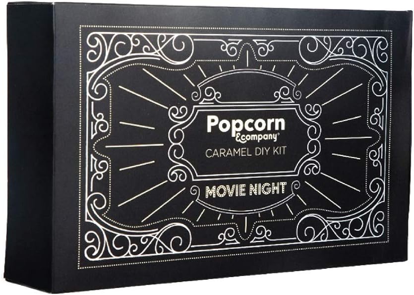 Popcorn & Company Popcorn Kernels Seeds with 2 Jars of Caramel Seasoning and Serving Cups (800gm) Gourmet Popcorn Making Kit, Perfect for Movie Nights & Snacking