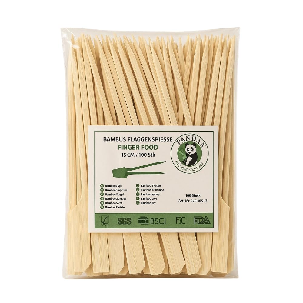 Commerline Lot de 1000 brochettes en bois de bambou de 15 cm pour mini hamburgers et sandwichs - Pour collation et guimauve