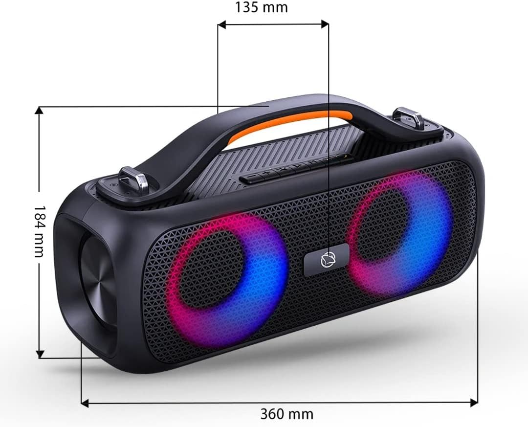 Manta SPK216 with dimensions labeled: 360mm length, 184mm height, 135mm width