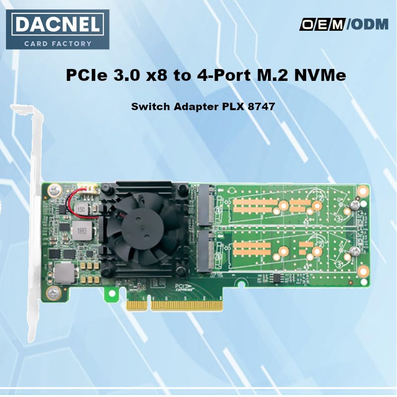 Amazon.com: PCIe 3.0 x8 to Quad M.2 NVMe SSD Adapter Card, PLX