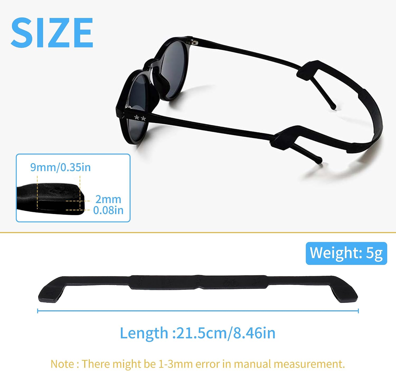 SooGree Glasses Straps, Eyeglasses Strap Glasses Band Holder Eyewear Retainer, Eyeglasses Holder Straps for Men Women Kids