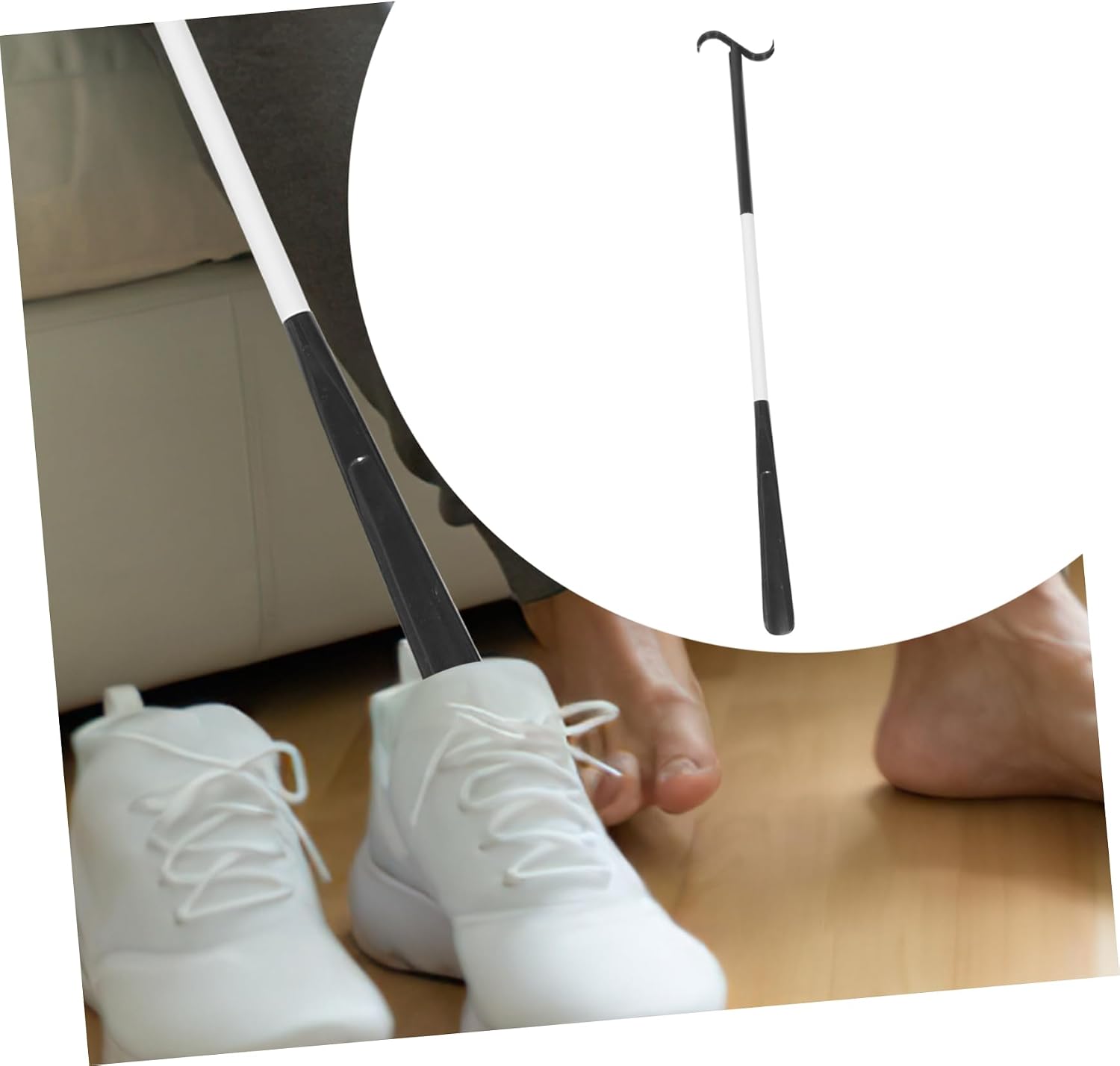 SECFOU Handicapped Dressing Stick Shoe Horn Long Handle Dressing Aid for Elders and Pregnant Women