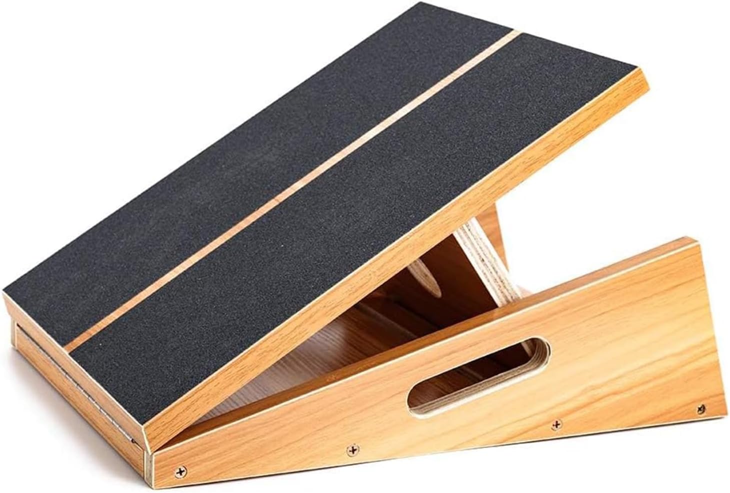 Professional Wooden Slant Board, Adjustable Incline Board and Calf Stretcher, Stretch Board - Extra Side-Handle Design for Portability