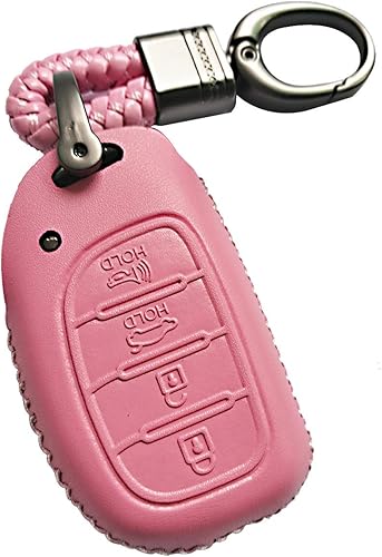 Miniatura 3 de Funda de cuero para llavero inteligente 4Btns de 4Btns con protector remoto para Hyundai Tucson Elantra Sonata 2016 2017 2018 2019 2020 2021 no se