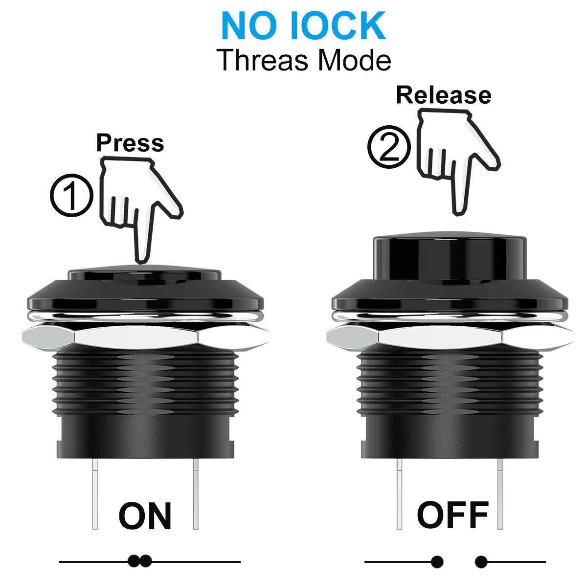12Pcs 12mm Momentary White Push Button Switch - AC 250V/1.5A 125V/3A SPST With Wires For DIY, Car, Boat, PC, Lamp 12Pcs 12mm Momentary White Push Button Switch - AC 250V/1.5A 125V/3A SPST With Wires For DIY, Car, Boat, PC, Lamp