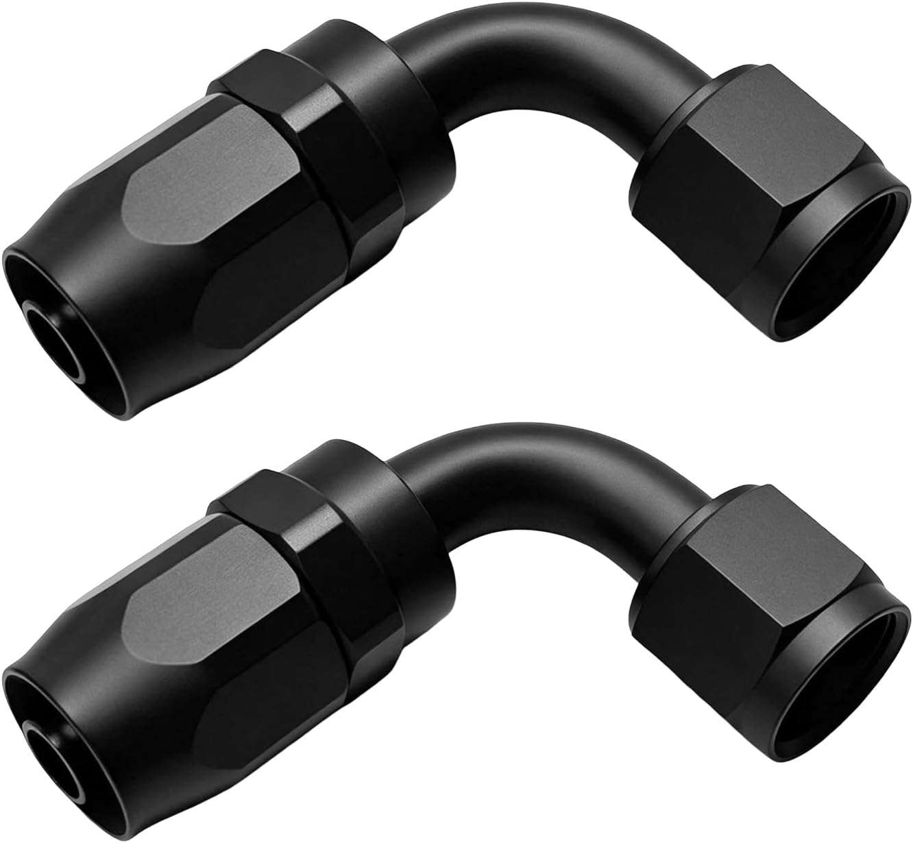 2 PCS 8AN Hose End Fitting, 90 Degree Swivel Coupler Union Fitting Adapter Replacement, Aluminum Swivel Hose End Adapter for CPE Braided Fuel Hoses, Car Accessories