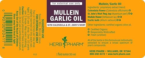 Miniatura 2 de Herb Pharm Aceite de ajo de gordolobo, 1 onza y aceite de ajo de gordolobo para niños, set de regalo de hierbas de 1 onza