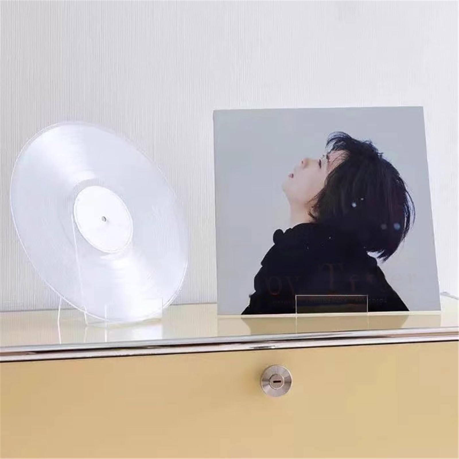 Custodia per CD Espositore da tavolo for dischi in vinile, porta CD e album in acrilico trasparente per lo studio