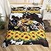 Homewish Cow Skin Printed Bedding Set,Cow Print Duvet Cover forÂ KidsÂ TeenÂ BoysÂ Girls,Yellow Sunflowers Comforter Cover Decorative Room,Farmhouse Theme QuiltÂ CoverÂ withÂ 2Â Pillowcases,King Size