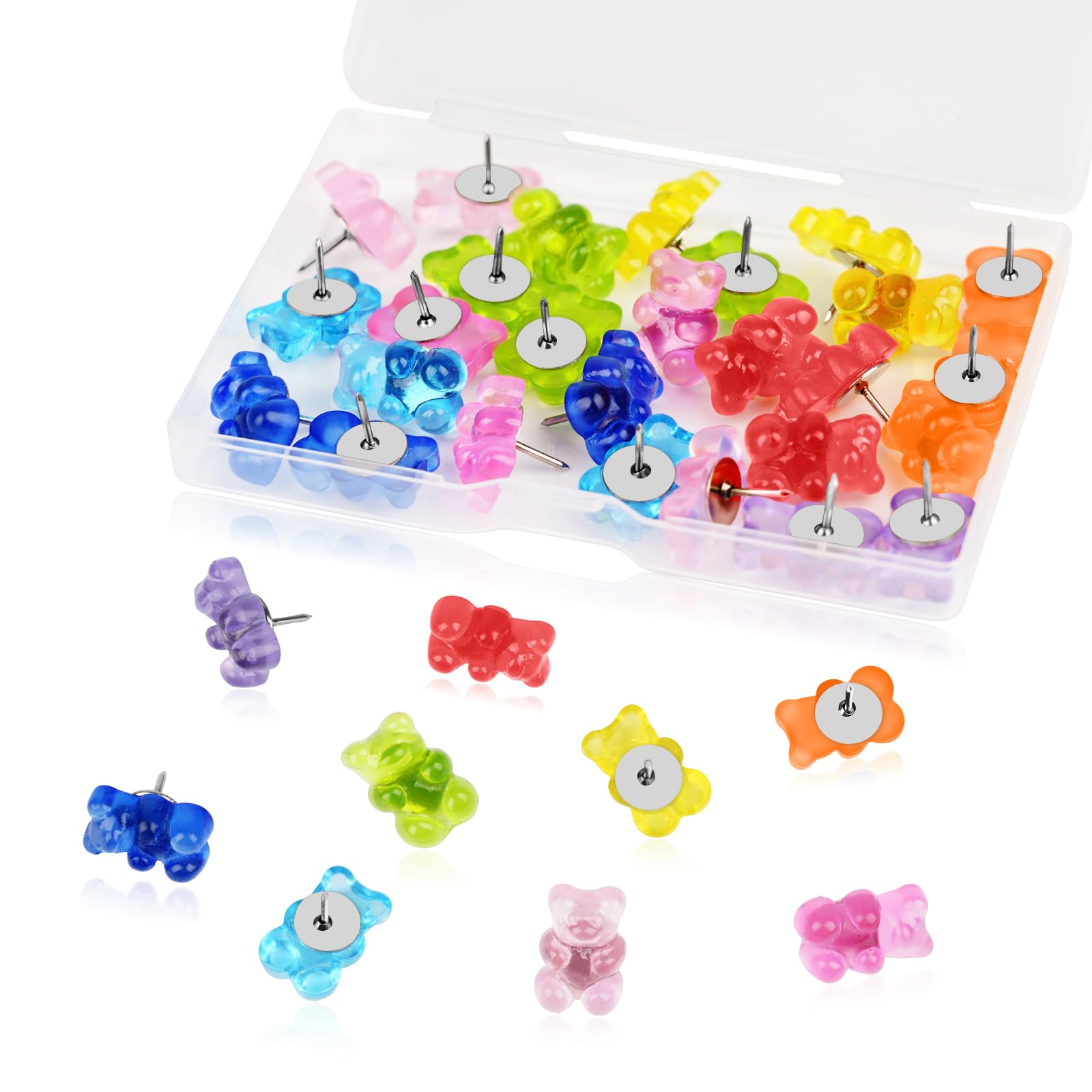 36 Piece Cute Bear Decorative Push Pins Thumb Tacks 9 Colorful Fun Designs Drawing Pins for Cork board Bulletin Board Walls Maps Home Office
