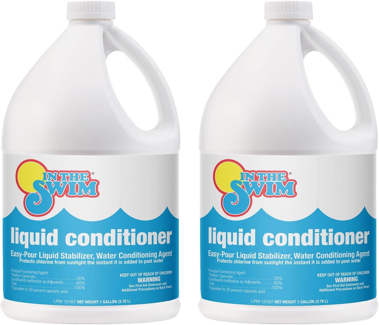 In The Swim Liquid Conditioner – Fast-Dissolving, pH-Neutral Stabilizer for Long-Lasting Water Chemistry Protection – 1 Gallon – 2 Pack