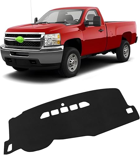 FIILINES - Cubierta para tablero, accesorio para tablero de malla antideslizante, parasol sin reflejos, compatible con Chevrolet SilveradoGMC Sierra