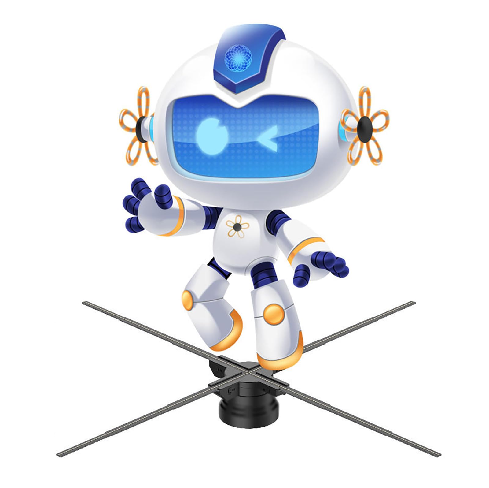 Proiettore Olografico 3D per pubblicità, Proiettore Olografico Wi-Fi con Ventilatore, Macchina Pubblicitaria con Ologrammi 3D, Sincronizzazione Audio Bluetooth, Libreria Video Personalizzata