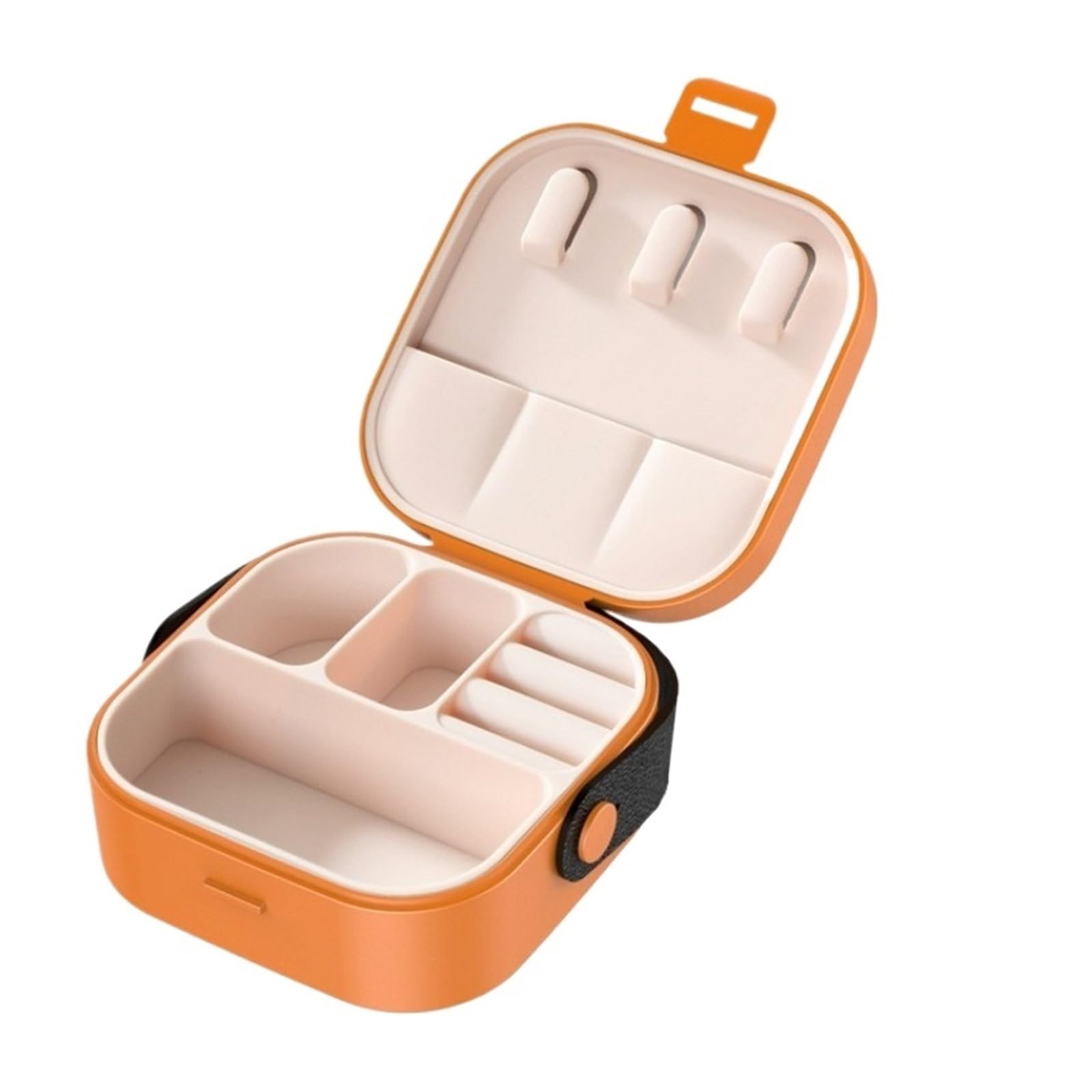 ESTDKMNOS Portable Jewellery Case， Mini Jewelry Box Multifunctional Storage Necklaces Earrings Rings Bracelets Multicolor(Orange)