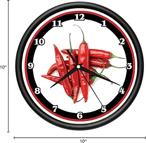 Miniatura 2 de Reloj de pared de chiles rojos para cocina, chef caliente, nuevo regalo