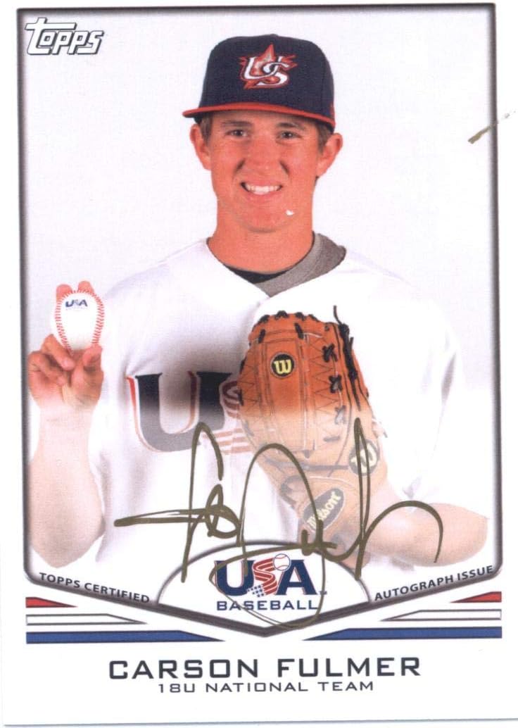 2011 Topps USA Baseball Autographs Gold #USA-A50 Carson Fulmer Baseball Card SER/25 NM-MT