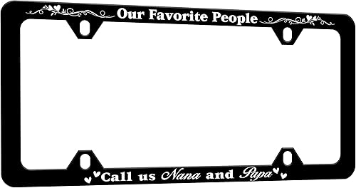 Miniatura 7 de Our Favorite People Call Us - Marco para placa de matrícula con texto divertido, soporte para placa de matrícula de acero inoxidable con tornillos