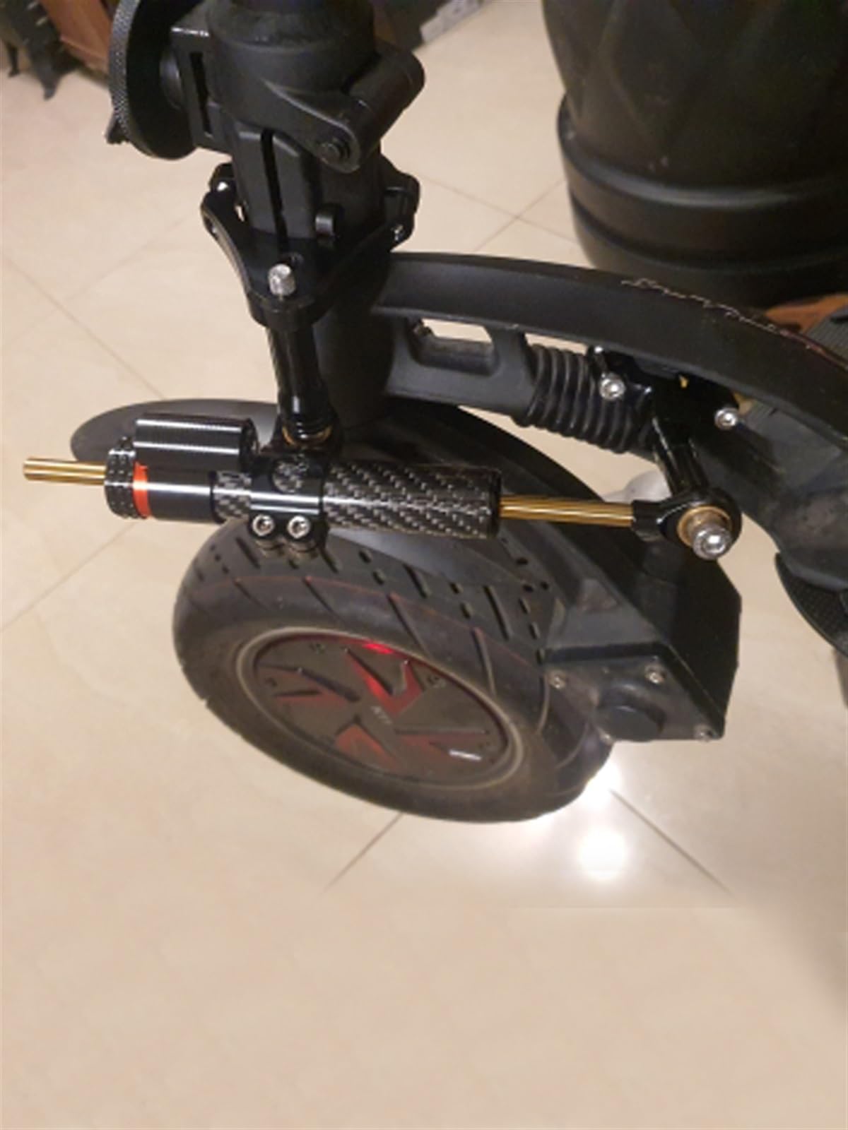 50mm Clamp Fit For The Scooter G-booster Stabilizer Steering Damper Mounting Bracket Support Fiber Carbon Dampers Aluminum Brackets Amortyzator układu kierowniczego(Carbon Damper)